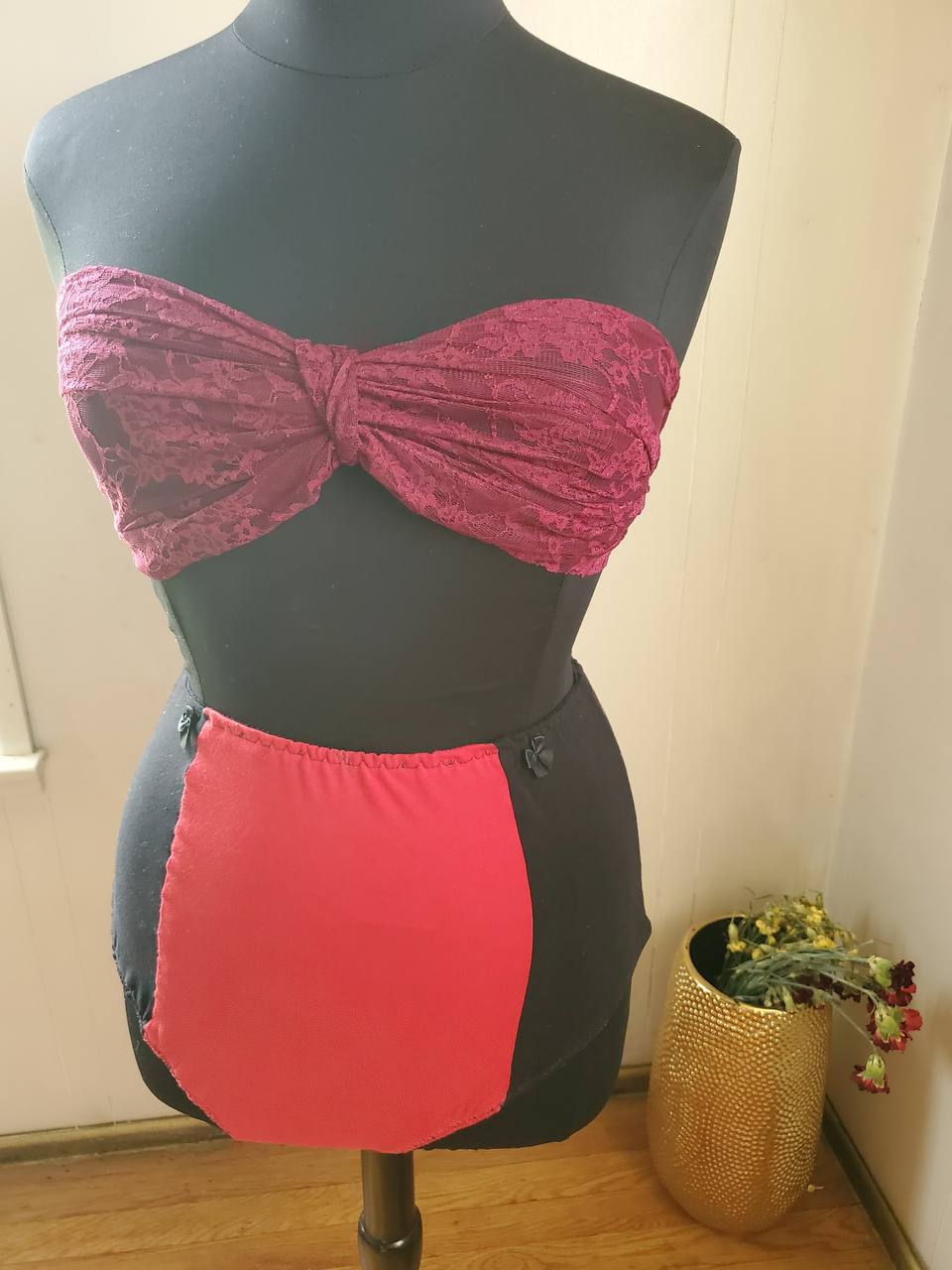 High Waist Haitian French Brief/Culottes Patchwork